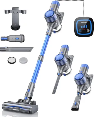 Produktbild von BuTure Akku Staubsauger 450W/33000pa,Staubsauger Kabellos bis zu 55 Min. Laufzeit,Kabelloser Staubsauger mit Automatikmodus,Wandmontierte Ladestation