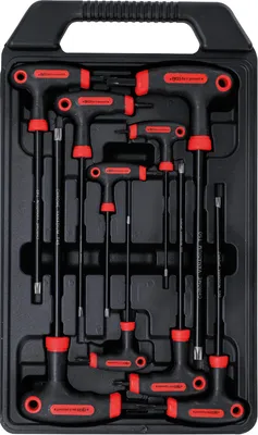 Produktbild von KRAFTMANN 7880 T-Griff-Schlüsselsatz für T-Profil-Schrauben, 9-tlg.