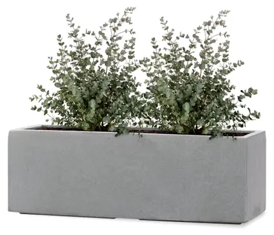 Produktbild von ® Pflanzkübel TUB Grau 17x50x17cm XXL – Rechteckig – Großer Fiberglas Blumenkübel für Garten & Fensterbank außen und innen - Frostbeständig - UV-Schutz - Markenqualität