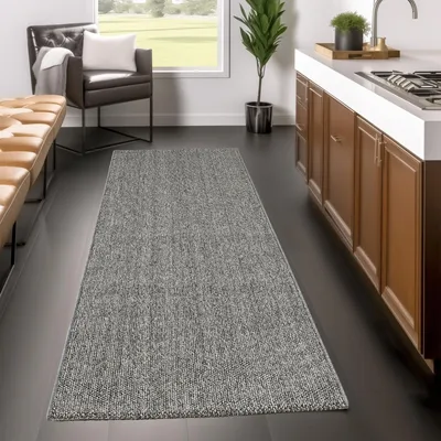 Image de Ayyildiz | Tapis Universel Loom - 80 cm x 250 cm - Gris - Résistant à l'eau - Antidérapant - Design moderne
