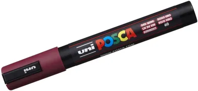 Produktbild von Fasermaler Uni Posca PC-5M 1,8-2,5mm weinrot Packung mit 6 Stück