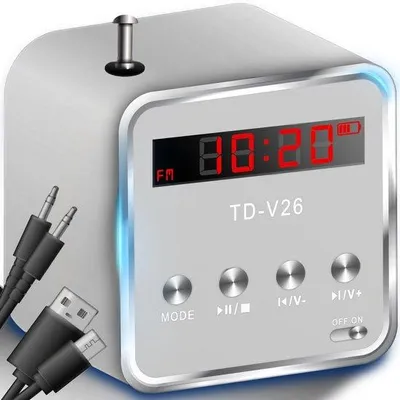 Zdjęcie produktu dla Przenośny głośnik Bluetooth w kształcie sześcianu z radiem FM i gniazdem na karty SD, kolor czarny.