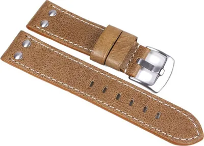 Produktbild von Minott Ersatzband Uhrenarmband Vintage Look Leder Band Hellbraun 24028, Stegbreite:22mm