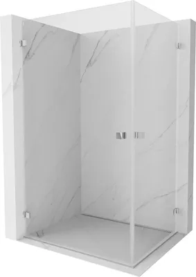 Image de Mexen Lunar-B Duo cabine de douche pivotante 80 x 70 cm, transparent, chrome - 832-080L-070P-01-00
