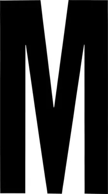 Produktbild von Klebebuchstabe "M" schwarz 100 mm