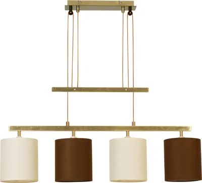 Produktbild von Näve Leuchten Pendelleuchte TILDE mit E27 Pendelleuchte TILDE mit E27 Pendelleuchte - 4er Pendelleuchte "TILDE" L: 86cm grau/weiß, Hängelampe im Klassik Stil, ausMetall, Kunststoff und Textilmaterial in grau, 116 cm hoch, Maße 86 x 15 cm, E27-Fassung