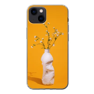 Produktbild von MuchoWow® Handyhülle Schutzhülle Hülle für iPhone 13 Flasche - Blumenstrauß - Gelb Silikon Softcase Handy Hülle - Karteninhaber