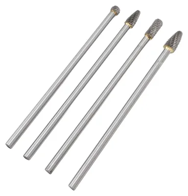 Zdjęcie produktu dla 4 szt. 6 mm zestaw frezów obrotowych z węglika wolframu pasuje do narzędzia obrotowego Wysoka wydajność Nadaje się do napraw samochodowych i nie tylko