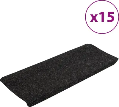 Image de Tapis d'escalier auto-adhésifs 15 pcs 65x24,5x3,5 cm Anthracite