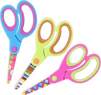 Produktbild von Kinderschere, Edelstahlklingen, weicher Griff, VutyvvePink, blau, hellgrün, 3er-Set