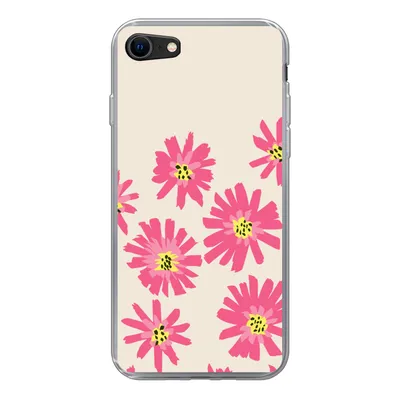 Produktbild von MuchoWow® Handyhülle Schutzhülle Hülle für iPhone SE 2022 Blumen - Muster - Minimalismus Silikon Softcase Handy Hülle - Schutzhülle
