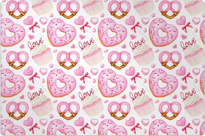 Produktbild von Küchenmatte 150x225 cm Vinylmatte Bodenmatte Dekoration - Donut Muffin Brezel Lutscher
