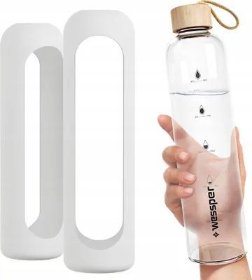 Produktbild von Silikonhülle Für Die Wessper Activemax 1L Glasflasche – Weiss | Silikonhülle Für Eine Glasflasche