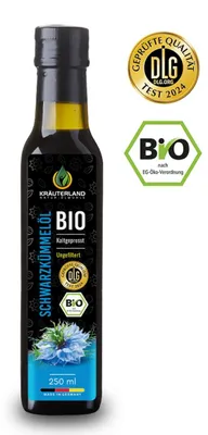 Produktbild von Kräuterland Schwarzkümmelöl ungefiltert 250ml