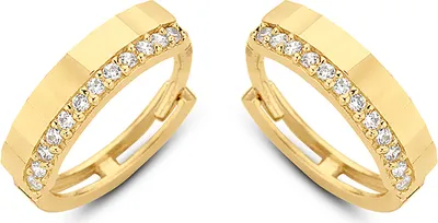 Produktbild von New Bling 9NBG-0055 - Gouden oorringen - 14 Karaat - Met Zirkonia - 12,5mm - Geel Goud