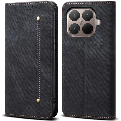 Produktbild von Leder Hülle für Xiaomi 15T Pro, Brieftasche Flip Bookstyle Schutzhülle mit Standfunktion Schwarz