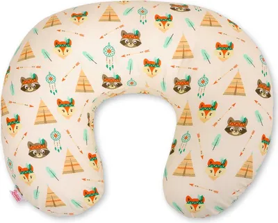 Imagen del producto de Almohada de lactancia desmontable con forma de frijol, color crema