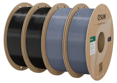 Produktbild von eSUN PETG+ Filament 1,75 mm, Schwarz-2kg+Grau-2kg