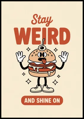 Produktbild von Plakat 70x100cm Motivationsaffirmation Retro Vintage für das Wohnzimmer Stay Weird