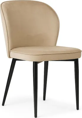 Image de MEUBLES PAWS ALINE beige seau moderne chaise rembourrée pour salon, restaurant, cuisine, chaise de restaurant, chaise de cuisine, velours