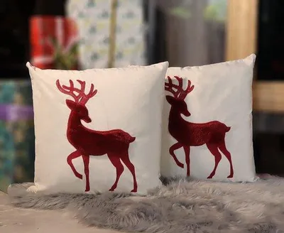 Productafbeelding van Famanu kussenhoes met kerstmotief - 45 x 45 cm