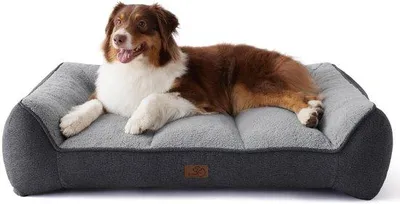 Image de Lit pour chien Wasseraffe 89 x 63 cm, imperméable, moelleux, gris foncé, antidérapant
