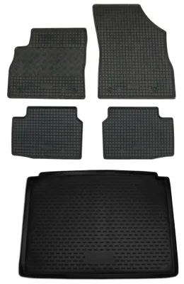 Gummi Kofferraumwanne + Fußmatten Set für Opel Astra K, Bj. 2015-, schwarz
