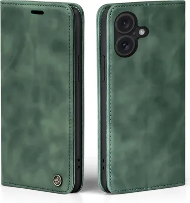 Produktbild von Handy Hülle für Apple iPhone 16 Klapphülle Bookcase Flip Cover Handy Tasche Etui Farbe: Grün