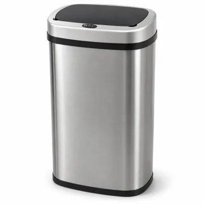 Produktbild von Five Stars® Mülleimer mit Sensor – 60 Liter – Abfalleimer aus Edelstahl – Müllbehälter – Soft-Close-Deckel – Silber