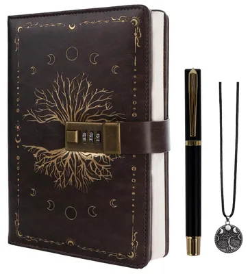 Immagine prodotto di Diario con chiusura a chiave, formato A5, ricaricabile, 224 pagine numerate, colore marrone
