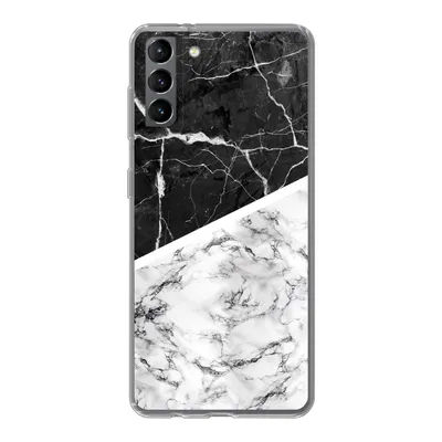 Produktbild von MuchoWow® Handyhülle Schutzhülle Hülle für Samsung Galaxy S21 Plus Marmor - Schwarz - Weiß Silikon Softcase Handy Hülle - Handy-Tasche