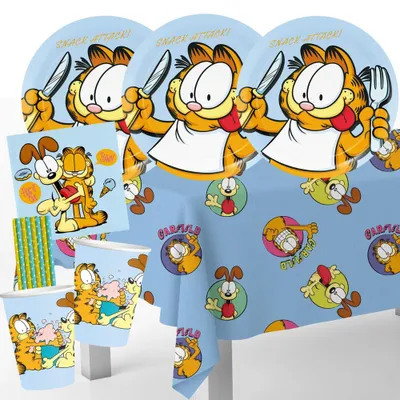 Garfield Partyset 37-tlg. mit Tellern, Bechern, Servietten & Tischdecke