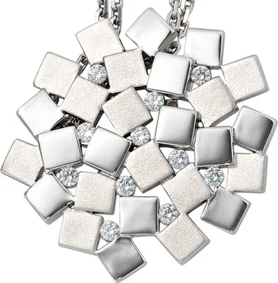 Produktbild von JOBO Anhänger 925 Sterling Silber rhodiniert teilmattiert 11 Zirkonia