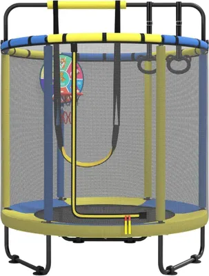Produktbild von Kindertrampoline 160 cm mit Basketballkorb, Schaukel und Ringen – Trampoline – Spielgeräte