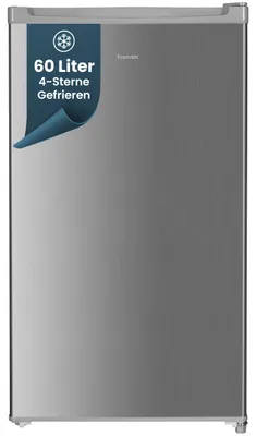Produktbild von homeX Gefrierschrank, Tiefkühlschrank klein - 60L Nutzinhalt, 4-Sterne Gefrieren, Freezer freistehend, silber, FS1016-S