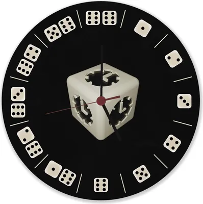 Produktbild von Würfelaugen Wanduhr aus Alu