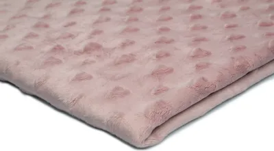 Obrázek produktu pro Minkee Fleecový úplet s reliéfem srdce Dirty Pink 50 x 155 cm