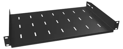 Produktbild von 19 Zoll RACK Fachboden 1HE 300 mm Rack Standardfachboden Schwarz Stalflex