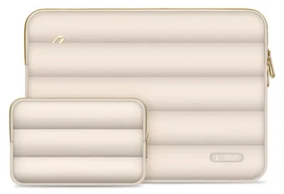 Immagine prodotto di Custodia imbottita Tech-Protect per laptop da 15-16" con tasca per accessori - Beige