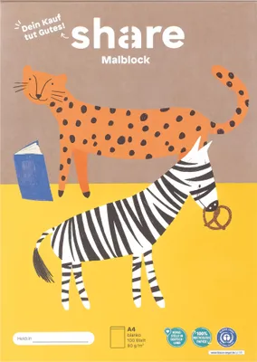 Produktbild von Malblock 4-0012 A4 100 Packung mit 5 Stück