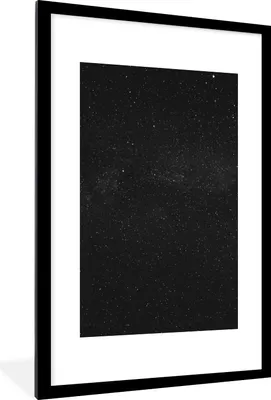 Produktbild von MuchoWow® Gerahmtes Poster Sternenhimmel - Schwarz - Weiß - Himmel 60x90 cm - Poster mit Schwarzem Bilderrahmen Wandposter Rahmen Foto Bilder - Dekoration - Wandposter Wohnzimmer - Hochwertig
