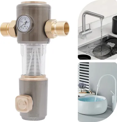 Obrázok produktu pre Vodný filter – spätný sedimentačný filter pre domácnosť – pripojenie 2,54 cm – teplota 0–65 °C – striebro