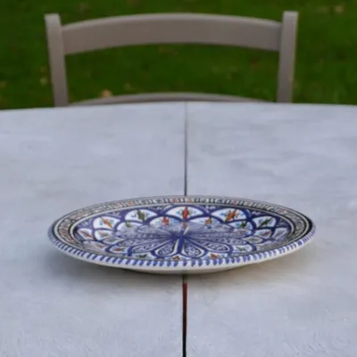 Image de Lot de 6 assiettes plates Bakir bleu - D 24 cm