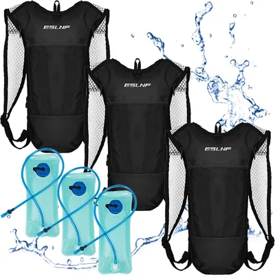 Produktbild von 3 Stück 5L Ultraleicht Trinkrucksack, Hydration Pack, Fahrradrucksack für Laufen, Camping, Wandern, Marathoner, mit 2L Trinkblase