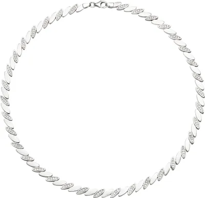 Produktbild von JOBO Collier Halskette 925 Silber matt 144 Zirkonia 45 cm Kette Silberkette