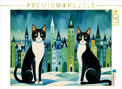 Produktbild von CALVENDO Puzzle Katzen in der Stadt | 1000 Teile Lege-Größe 64x48cm Foto-Puzzle für glückliche Stunden