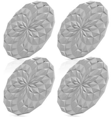 Immagine prodotto di Sottobicchieri in silicone, 4 pezzi, grigio chiaro, resistenti al calore, diametro 18,8 cm
