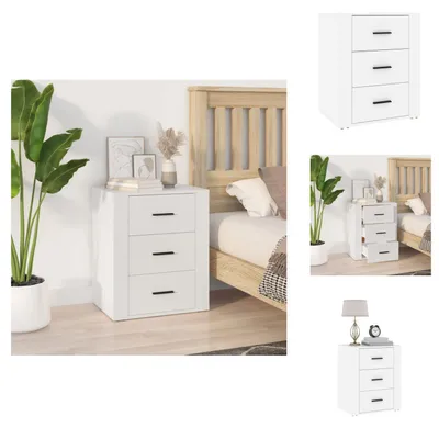 Zdjęcie produktu dla vidaXL Stolik nocny biały 50x36x60 cm materiał drewnopochodny - Stoliki nocne