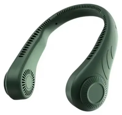 Produktbild von Tragbarer Nackenventilator, freihändiger, blattloser Ventilator, tragbarer persönlicher Ventilator, blattlos, wiederaufladbar, Kopfhörerdesign, USB-betriebener Tischventilator, 3 Geschwindigkeitsstufen
