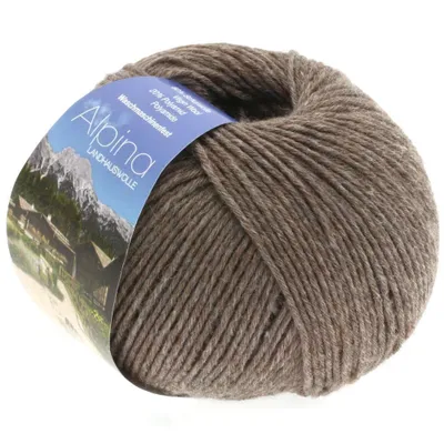 Image de Lana Grossa ALPINA LANDHAUSWOLLE 50 g Trachten stricken edle Trachtenwolle 210 m Farbe 002 - Taupe